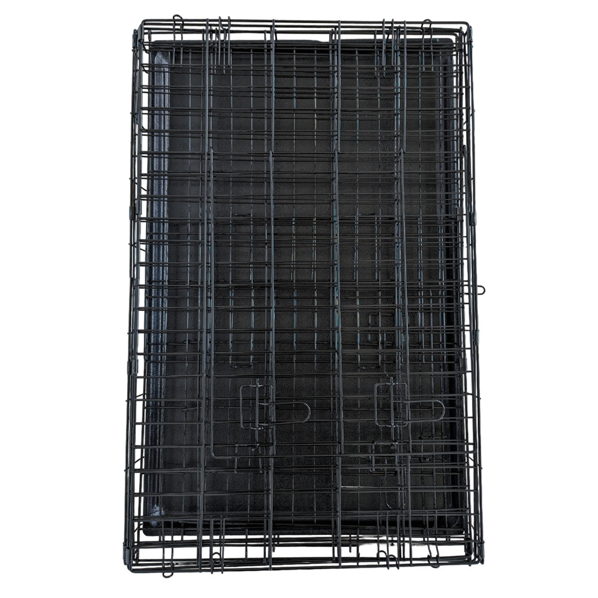 Kokoontaitettava koirahäkki XXL 121 x 74 x 80,5 cm – 2 ovea, tuplalukitus, musta