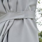 aurinkovarjo LED 4.5m  puutarhaan, soikea vaaleanharmaa + musta