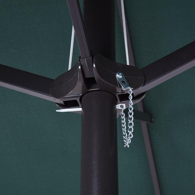 aurinkovarjo puutarhasateenvarjo, käsikampi tummanvihreä soikea 460 x 270 x 240 cm