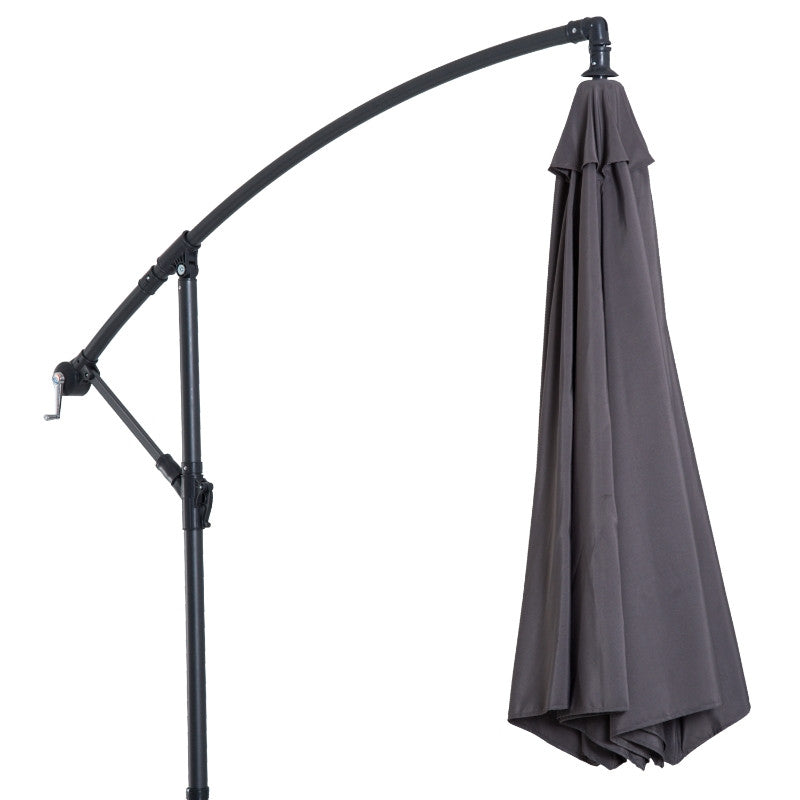 aurinkovarjo käsikahvalla Säänkestävä 2,95 m x 2,95 m x 2,45 m Polyesteri Teräs Musta