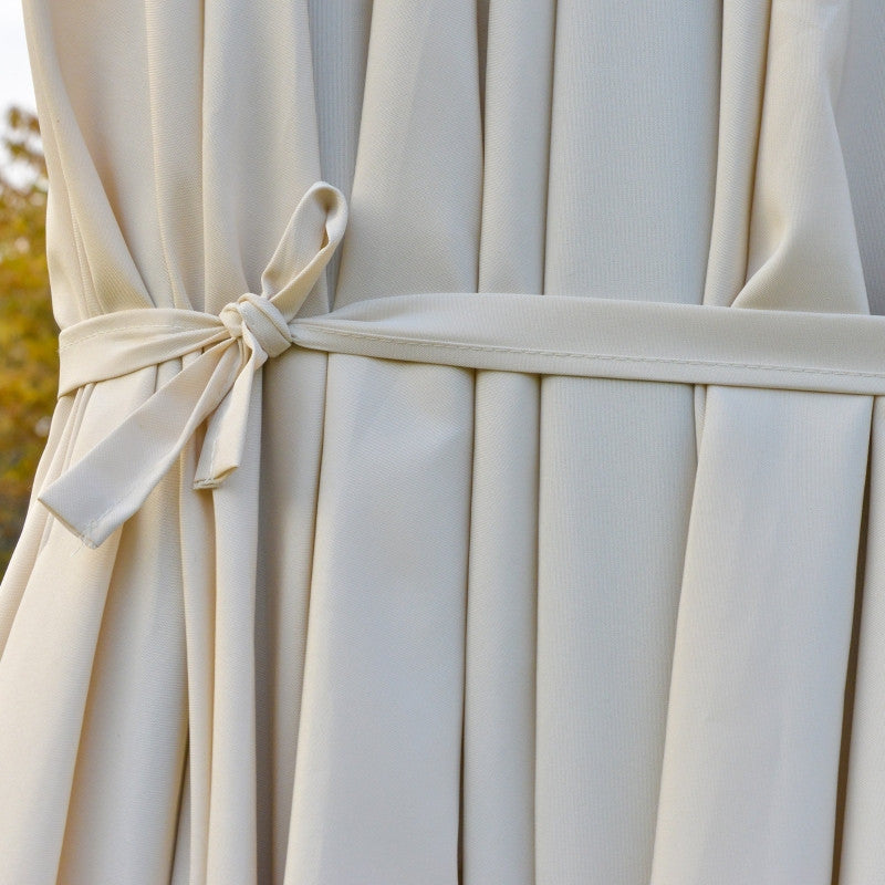 aurinkovarjo ovaali kerma valkoinen 440 x 256 cm