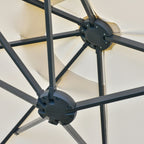 aurinkovarjo ovaali kerma valkoinen 440 x 256 cm