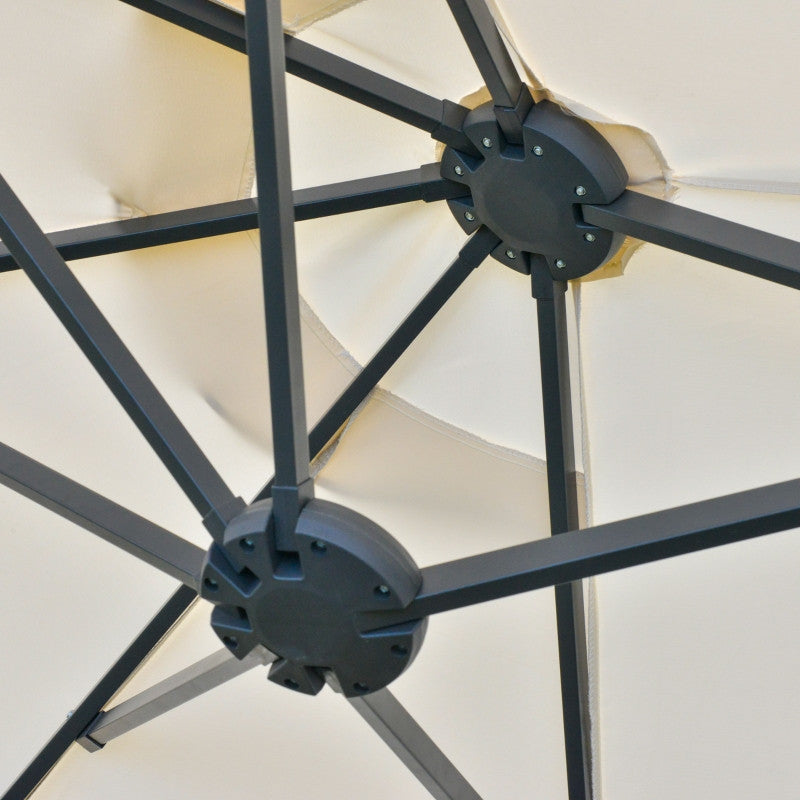 aurinkovarjo ovaali kerma valkoinen 440 x 256 cm