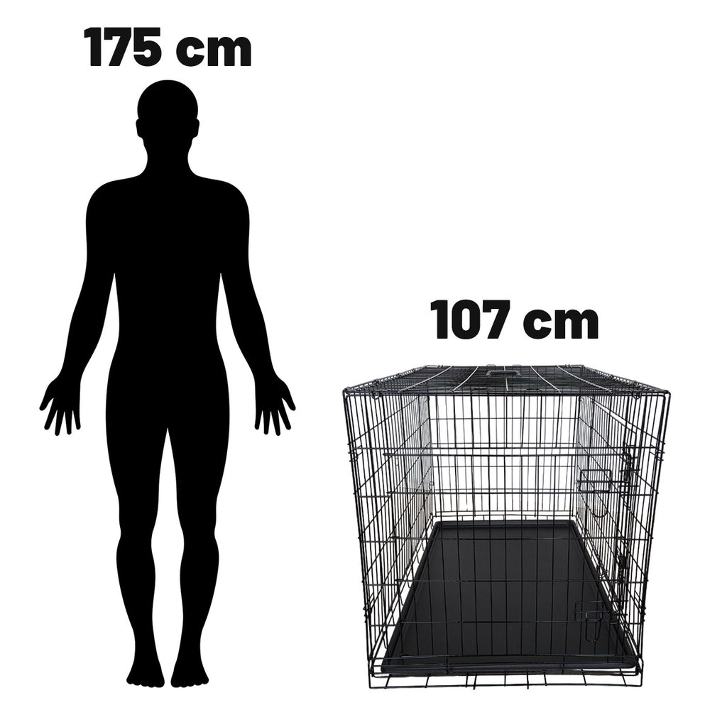 POHJOLAN LEMMIKKITARVIKE Kasaantaitettava Lemmikkihäkki XL, 107 x 69 x 75 cm, Musta