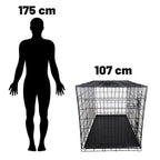POHJOLAN LEMMIKKITARVIKE Kasaantaitettava Lemmikkihäkki XL, 107 x 69 x 75 cm, Musta