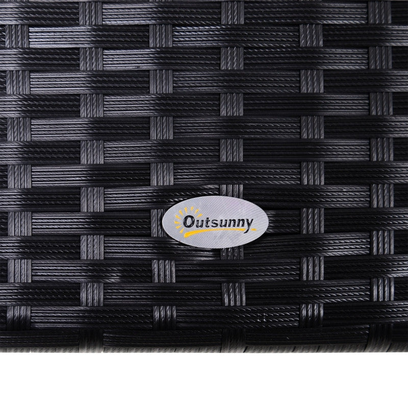 Hollywood keinu 3-paikkainen puutarhakeinu polyrottinki+metalli musta 198 x 124 x 179 cm