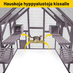 OUTLET! POHJOLA LEMMIKKITARVIKE Kissatalo 280 x 187 x 187 cm, Kuusipuuta, Harmaa - B-laatu, lue tuotekuvaus!