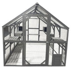 OUTLET! POHJOLA LEMMIKKITARVIKE Kissatalo 280 x 187 x 187 cm, Kuusipuuta, Harmaa - B-laatu, lue tuotekuvaus!