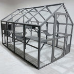 OUTLET! POHJOLA LEMMIKKITARVIKE Kissatalo 280 x 187 x 187 cm, Kuusipuuta, Harmaa - B-laatu, lue tuotekuvaus!