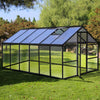 Lund & Leaf Glass Greenhouse 8,6 m2, svart, aluminiumram