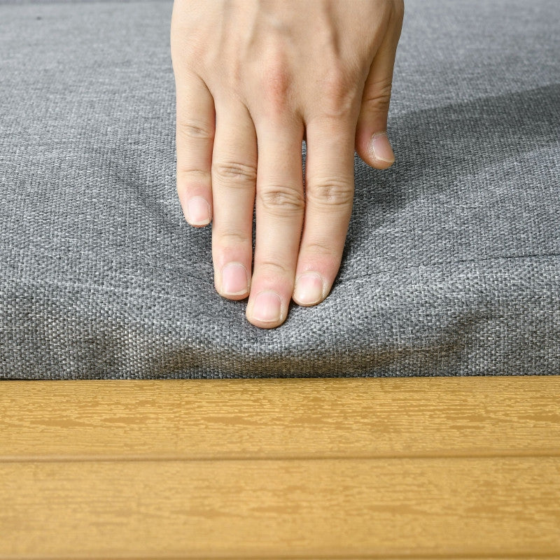 puutarhakalustesarja 3 hengelle istuintyynyllä, alumiinirunko, puun näköinen, tummanharmaa+luonnollinen