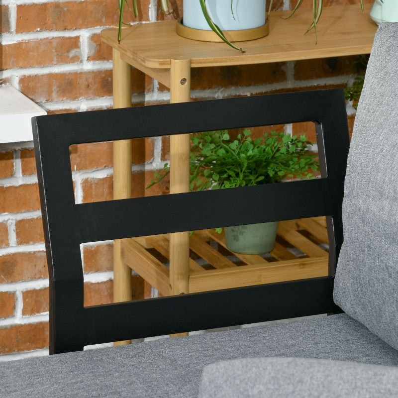 puutarhakalustesarja 3 hengelle istuintyynyllä, alumiinirunko, puun näköinen, tummanharmaa+luonnollinen