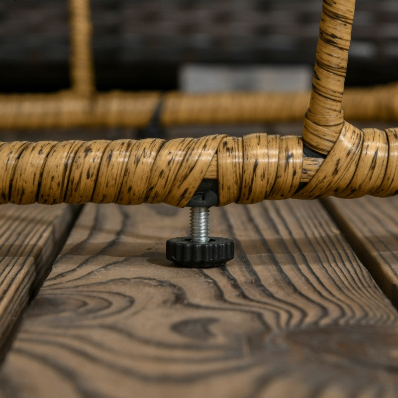 2 kpl boho-puutarhapöytiä, säänkestävä, 60 cm x 60 cm x 47 cm, luonnonpuu + tummanharmaa