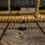 2 kpl boho-puutarhapöytiä, säänkestävä, 60 cm x 60 cm x 47 cm, luonnonpuu + tummanharmaa