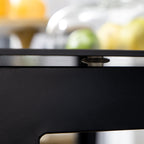 puutarhapöytä 6 hengelle, säänkestävä, karkaistu lasi, 150 cm x 90 cm x 74 cm, musta