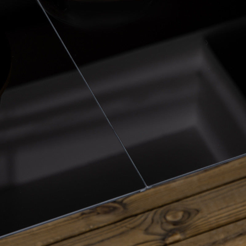 puutarhapöytä 6 hengelle, säänkestävä, karkaistu lasi, 150 cm x 90 cm x 74 cm, musta