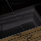 puutarhapöytä 6 hengelle, säänkestävä, karkaistu lasi, 150 cm x 90 cm x 74 cm, musta