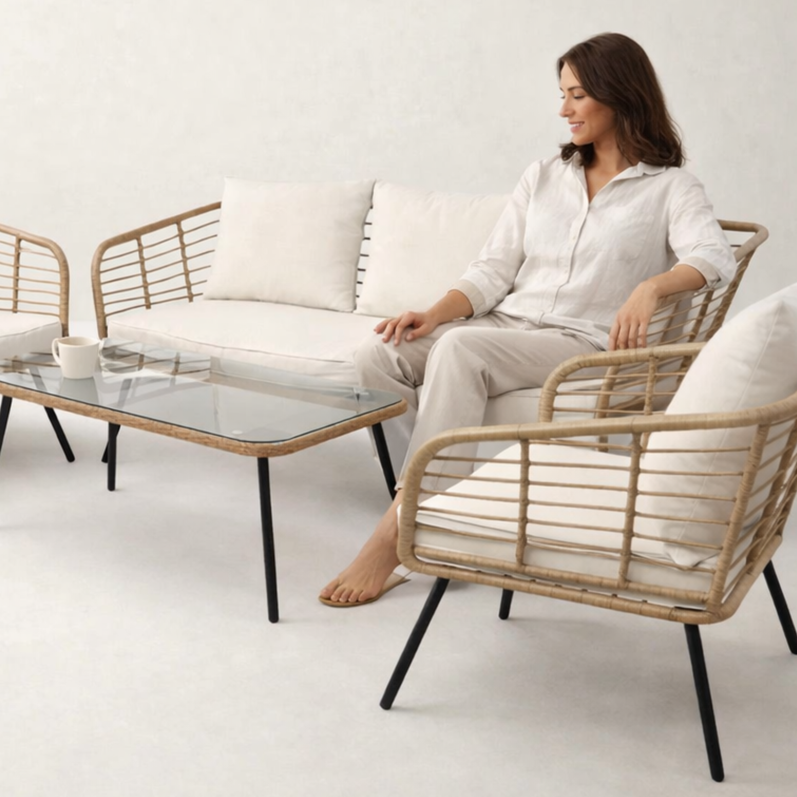 Lund & Leaf Polyrottinki Terrass-/trädgårdssoffgrupp Pihla