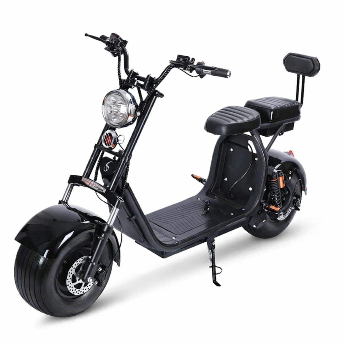 Pohjola Motors Sähköskootteri DUO 1000W, 25km/h, 60V12AH Tupla-akuilla Musta