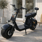 Pohjola Motors Sähköskootteri DUO 1000W, 25km/h, 60V12AH Tupla-akuilla Musta