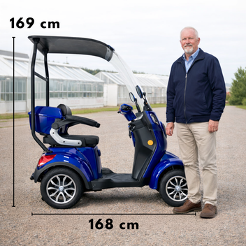 Senioriskootteri 800W – 48V20Ah litiumakku, 25 km/h, toimintasäde 40–70 km