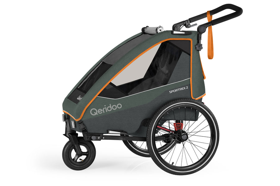 Qeridoo Sportrex2 2-hjulig cykelkärra för 1–2 barn