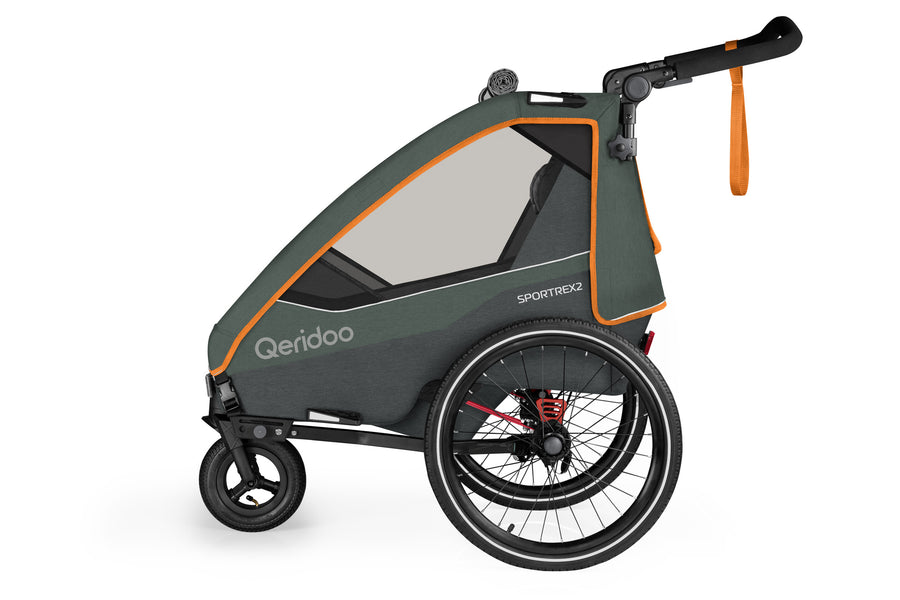 Qeridoo Sportrex2 2-hjulig cykelkärra för 1–2 barn