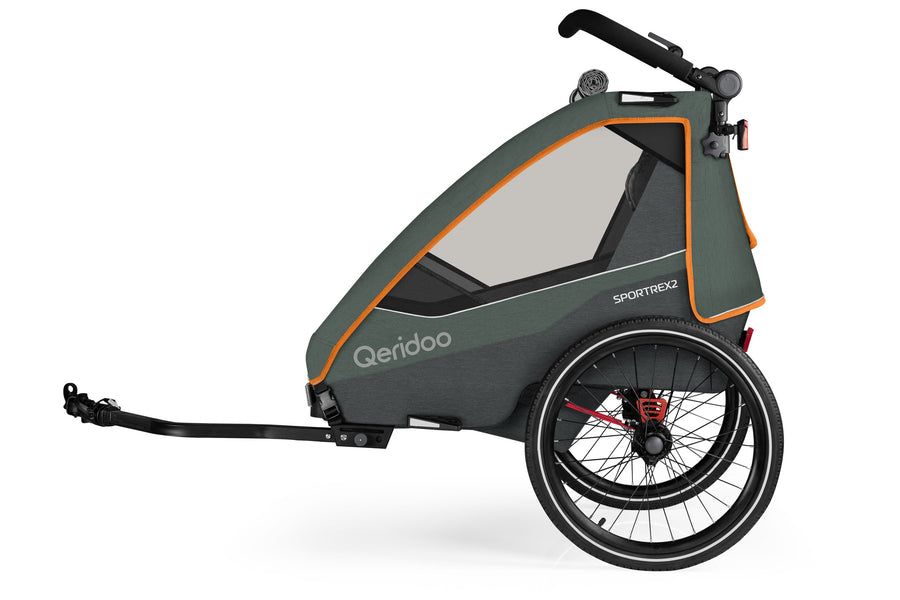 Qeridoo Sportrex2 2-hjulig cykelkärra för 1–2 barn