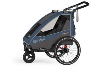 Qeridoo Sportrex2 2-hjulig cykelkärra för 1–2 barn