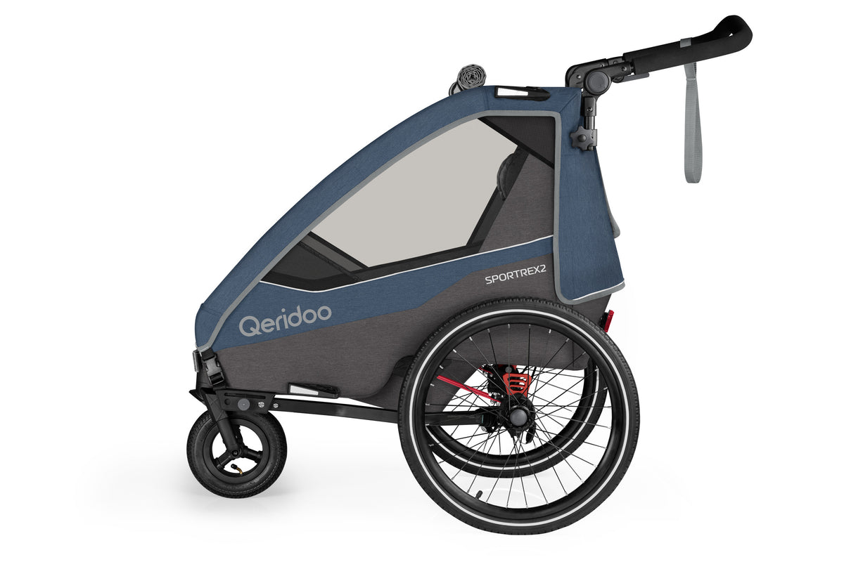 Qeridoo Sportrex2 2-hjulig cykelkärra för 1–2 barn