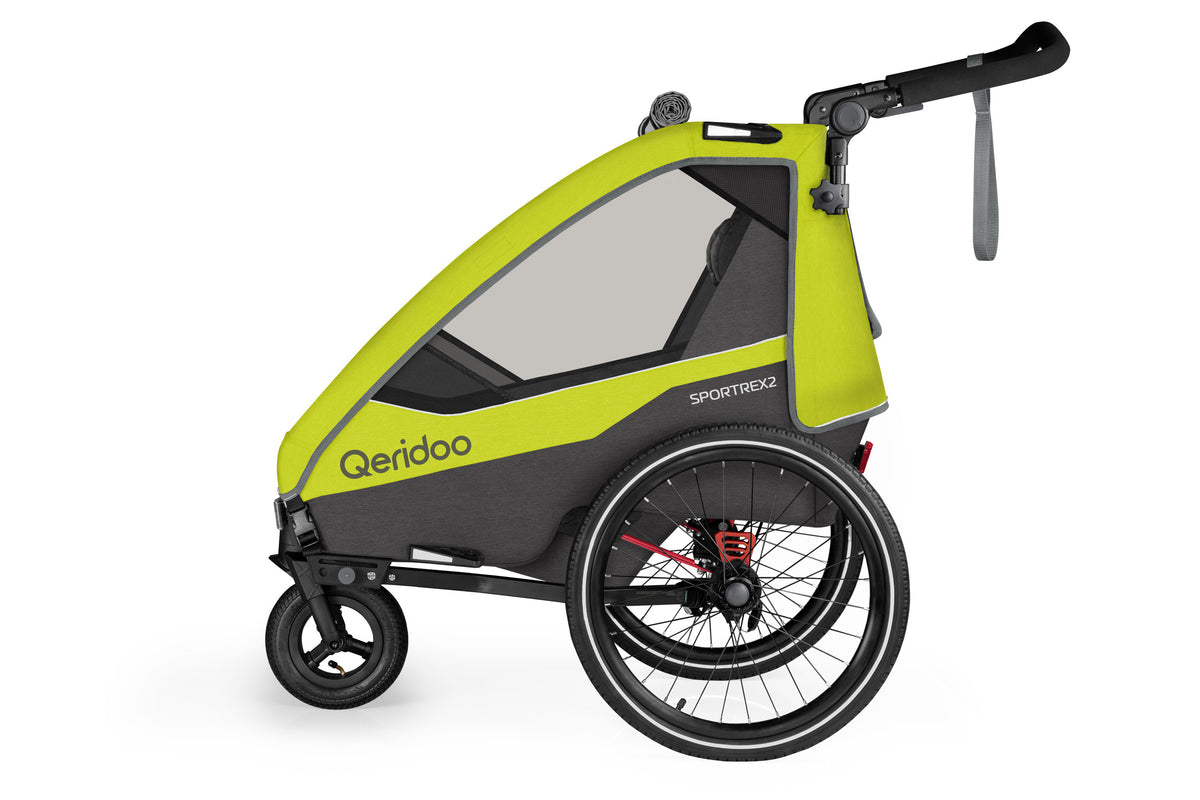 Qeridoo Sportrex2 2-hjulig cykelkärra för 1–2 barn