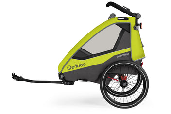 Qeridoo Sportrex2 2-hjulig cykelkärra för 1–2 barn