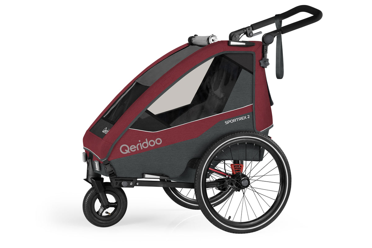 Qeridoo Sportrex2 2-hjulig cykelkärra för 1–2 barn