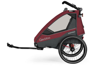 Qeridoo Sportrex2 2-hjulig cykelkärra för 1–2 barn
