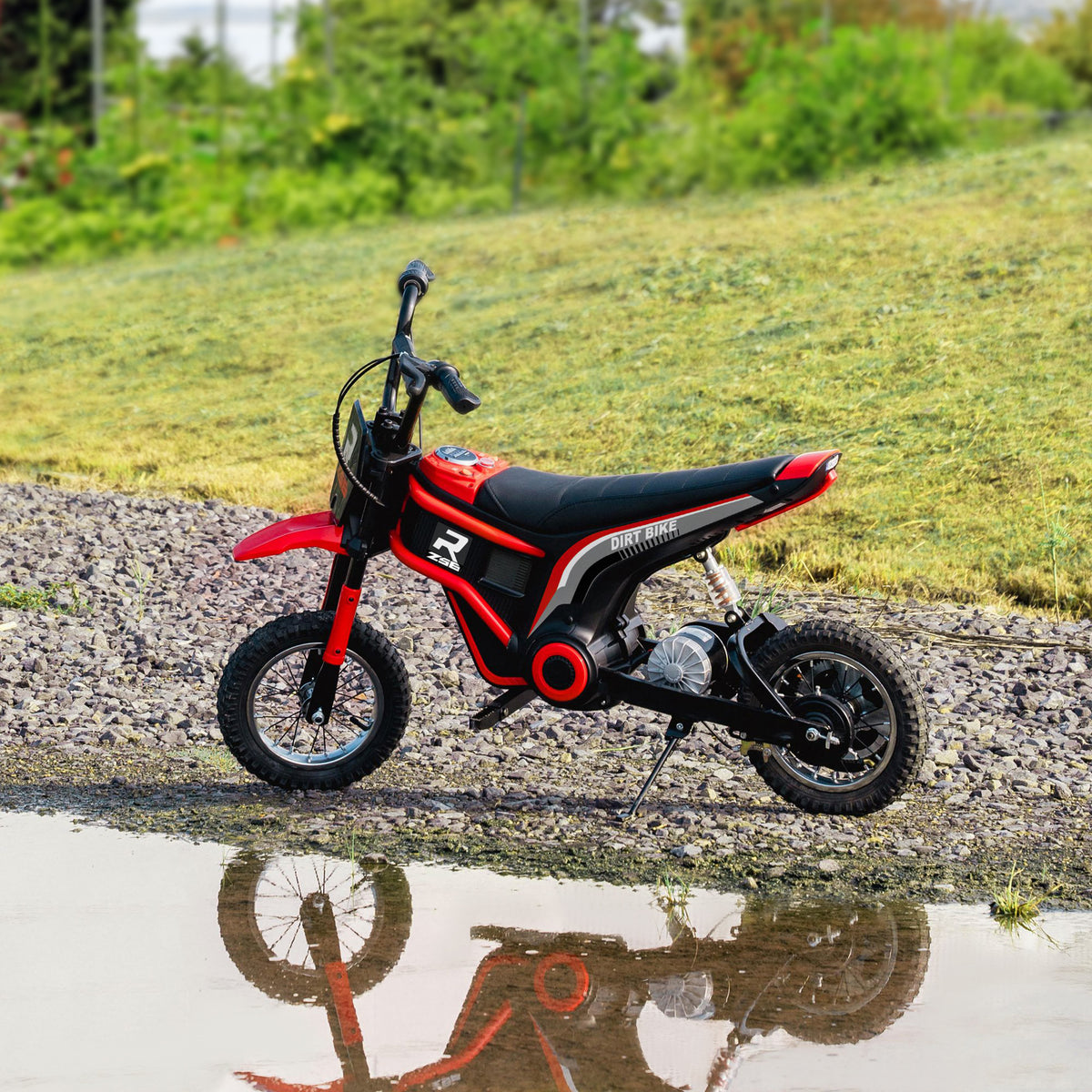 Lasten sähkömoottoripyörä 24V 350 W, kahvakaasu, takajousitus, 8–16 km/h, 8–12 v, punainen