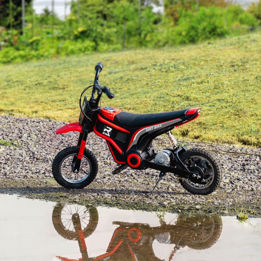Lasten sähkömoottoripyörä 24V 350 W, kahvakaasu, takajousitus, 8–16 km/h, 8–12 v, punainen