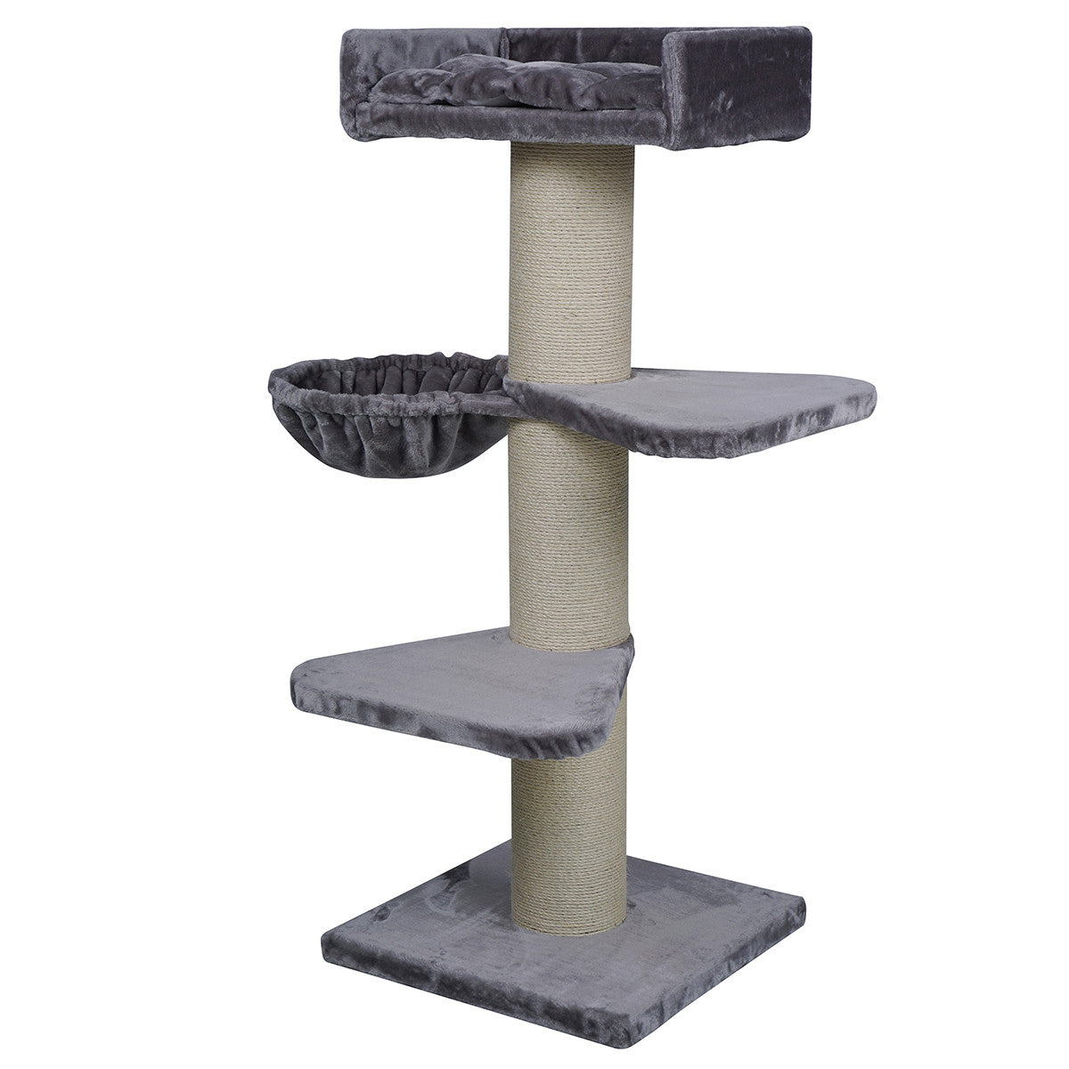 POHJOLAN LEMMIKKITARVIKE Paksu Kissan Raapimispuu 155cm Isoille Kissoille, vaalean harmaa