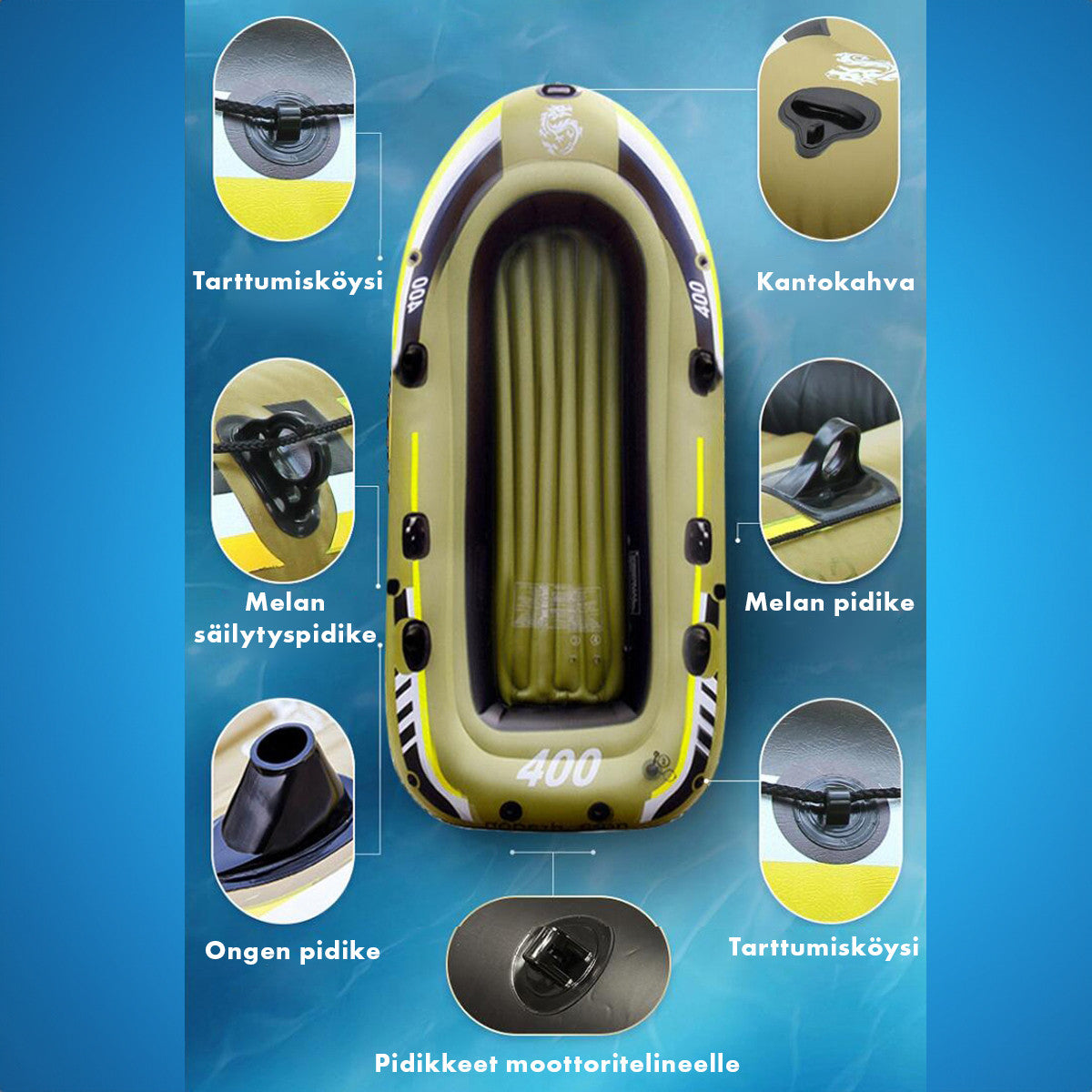 POHJOLA MOTORS FISHMAN Kumivene 350 x 145 cm, 380 kg maksimikuormitus