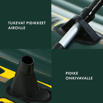 Kumivene 380 x 178 cm – 6 hengelle, 1,3 mm PVC, 22 kg