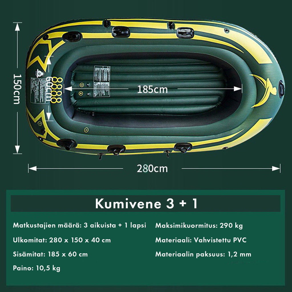 POHJOLA MOTORS MARINE Kumivene 280 x 150 cm, 290kg maksimikuormitus