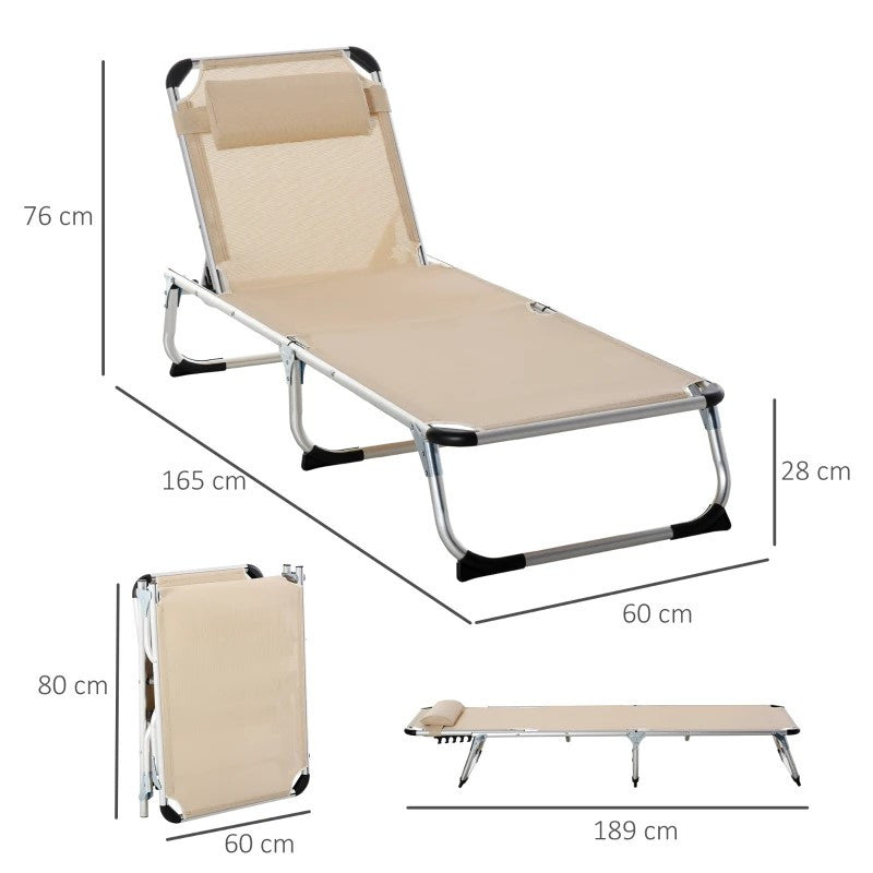 solstol 5-stegs justerbart ryggstöd ergonomiskt nätmaterial Beige 165 x 60 x 76 cm