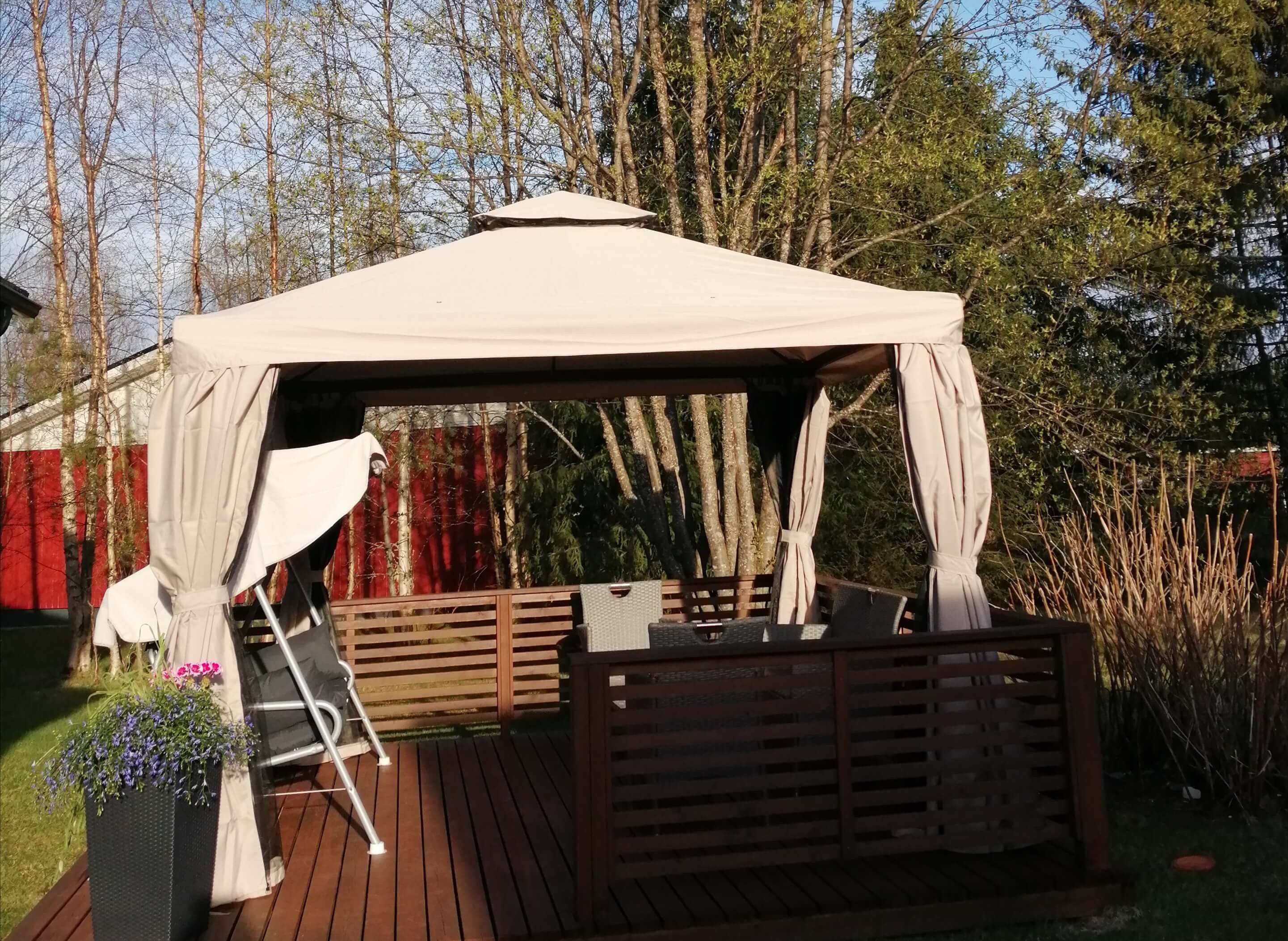 POHJOLA GARDEN Kattokangas Kestävään Pihapaviljonkiin 3x4m, Vaalea Beige