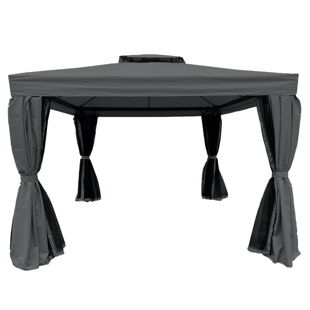 POHJOLA GARDEN Kestävä Pihapaviljonki 3x3m / Paviljonki Katos kattokangas, Harmaa