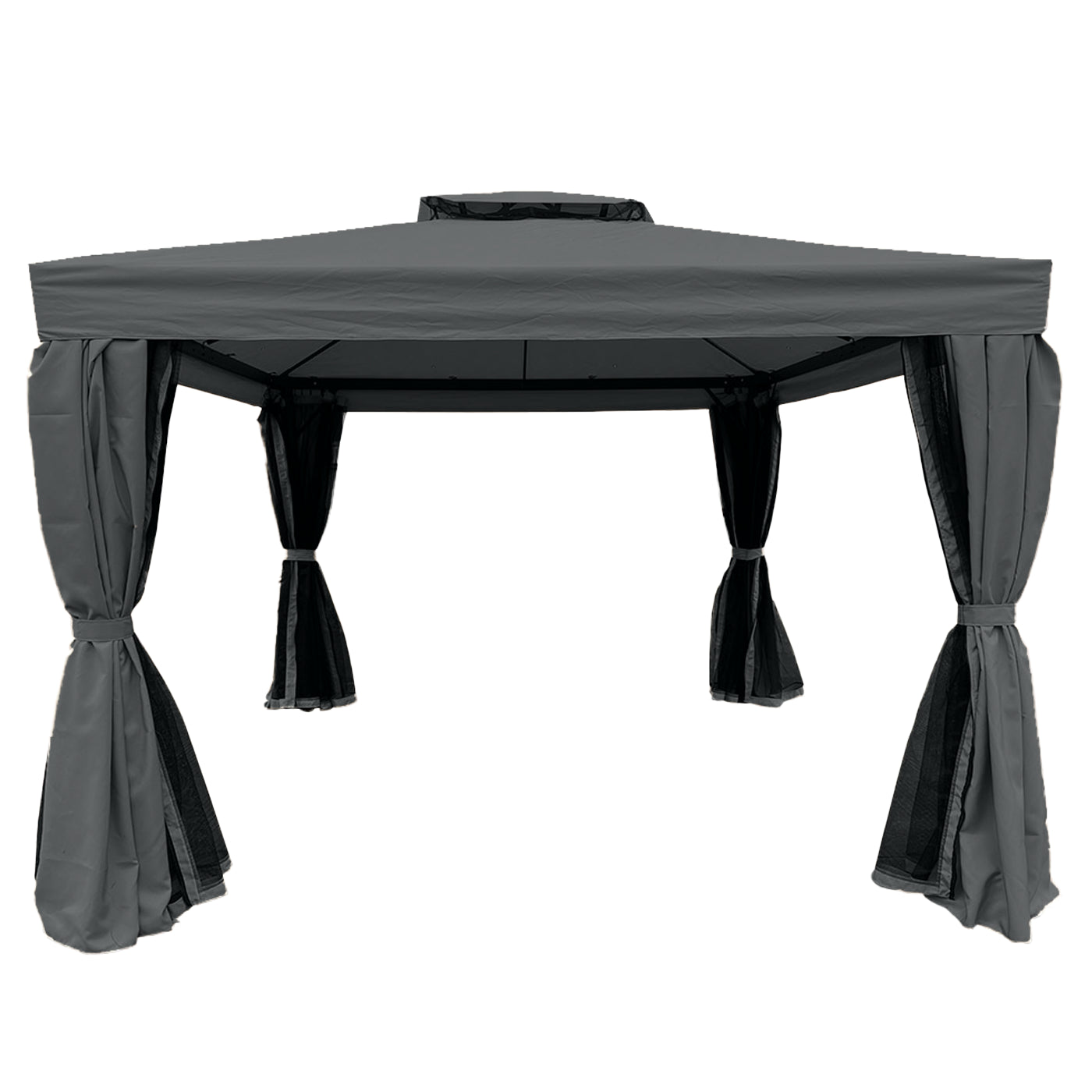 POHJOLA GARDEN Kestävä Pihapaviljonki 3x3m / Paviljonki Katos kattokangas, Harmaa