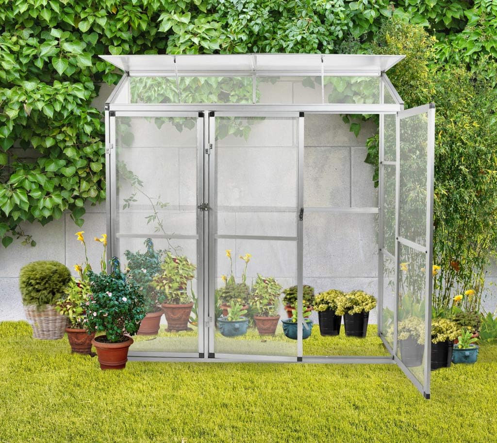 POHJOLA GARDEN Seinäkasvihuone 180 x 55cm, 4mm 610g/m2 Kennolevyt, harmaa