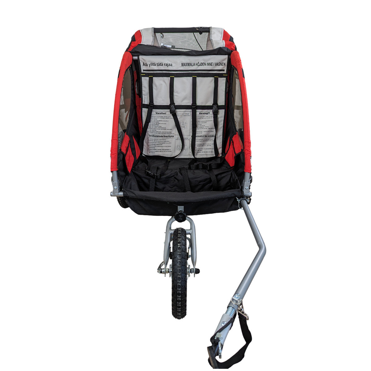 Polkupyörän peräkärry 1–2 lapselle – 2-in-1, 40 kg, 5-pistevaljaat