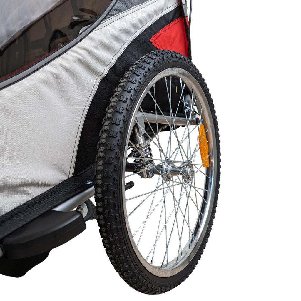 Polkupyörän peräkärry 1–2 lapselle – 2-in-1, 40 kg, 5-pistevaljaat