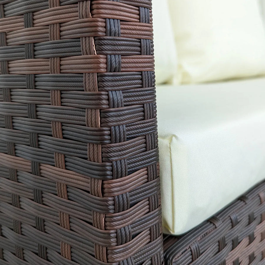 2-istuttava polyrottinkisohva 120 cm EMMI, Ruskea/beige