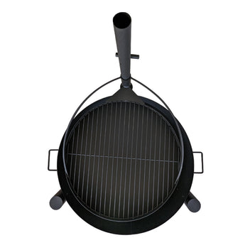 Utomhusgrill 80 x 80 cm – 60 cm grillgaller, 2 mm stål, svart