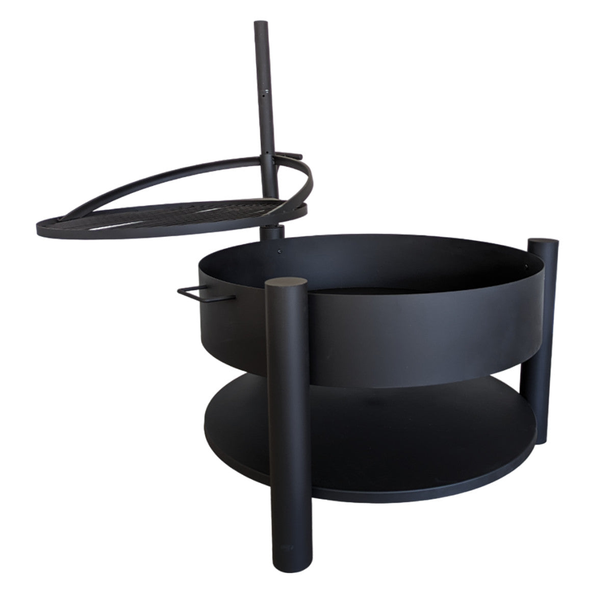 Utomhusgrill 80 x 80 cm – 60 cm grillgaller, 2 mm stål, svart